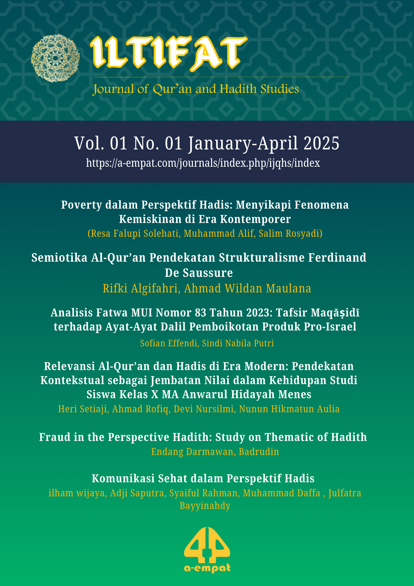 View Vol. 1 No. 01 (2025): January-April